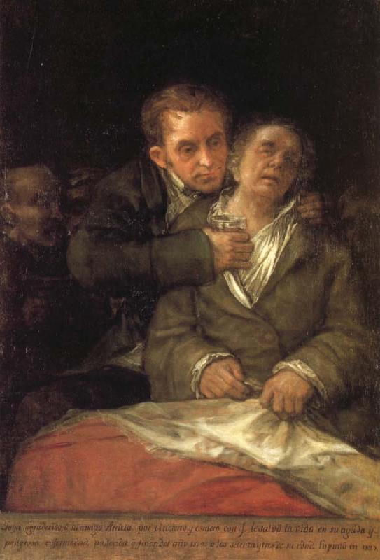 Francisco Goya Self-Portrait with Dr Arrieta oil painting image